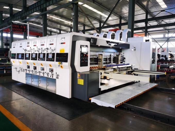 PRY-D1224 Yüksek Hızlı Tam Otomatik 4 Renkli Flexo Baskı Slotting Die Cutting Stacking Machine 1