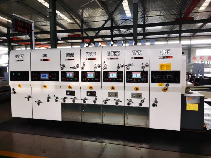 PRY-D1224 Yüksek Hızlı Tam Otomatik 4 Renkli Flexo Baskı Slotting Die Cutting Stacking Machine 3