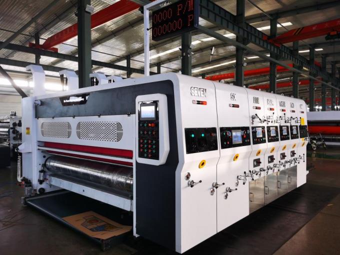 PRY-D1224 Yüksek Hızlı Tam Otomatik 4 Renkli Flexo Baskı Slotting Die Cutting Stacking Machine 6