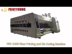 PRY-D400 Otomatik Kurşun Kenar 4 Renkli Flexo Yazdırma Slotting Die Cutting Machine with Stacker